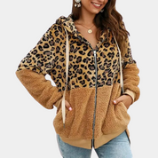 Cleo | Dametrøje med hætte leopardprint