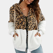 Cleo | Dametrøje med hætte leopardprint