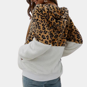 Cleo | Dametrøje med hætte leopardprint