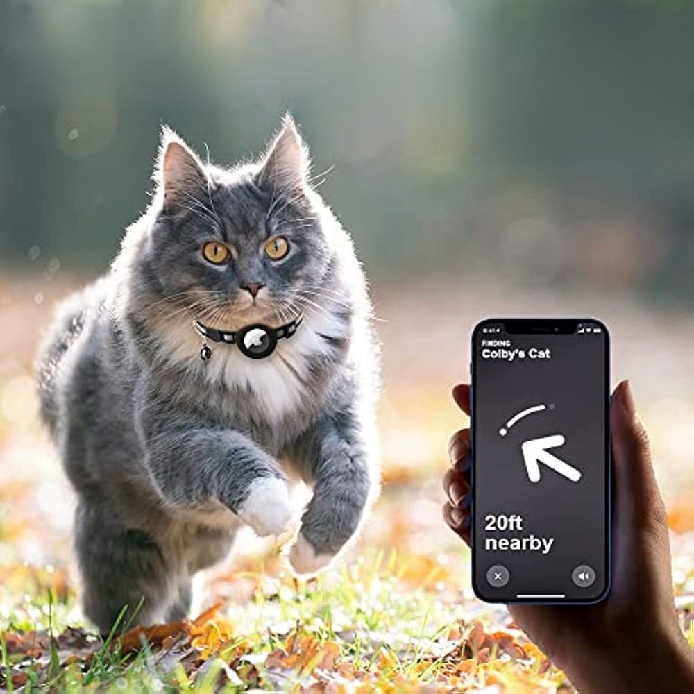 CAT GPS-trackerhalsbånd med hurtigudløser og reflekterende design for forbedret synlighed om natten 1