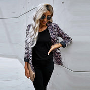 Dame Løs Pasform Blazer Alsidig Leopard Print 1