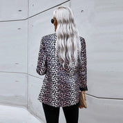 Dame Løs Pasform Blazer Alsidig Leopard Print 2