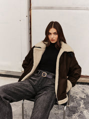 Dame Vintage Fleecejakke | Brun 1