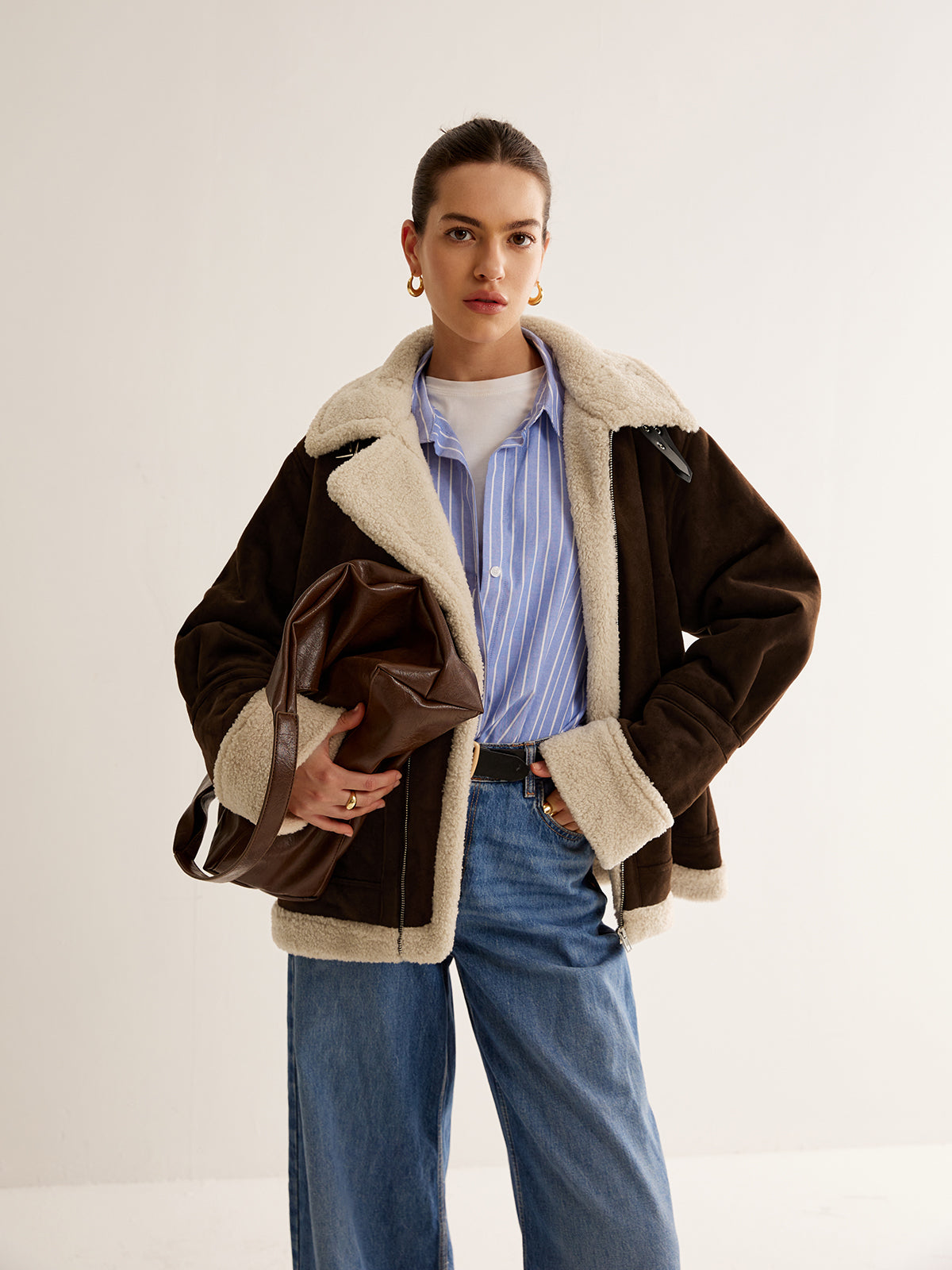 Dame Vintage Fleecejakke | Brun 2