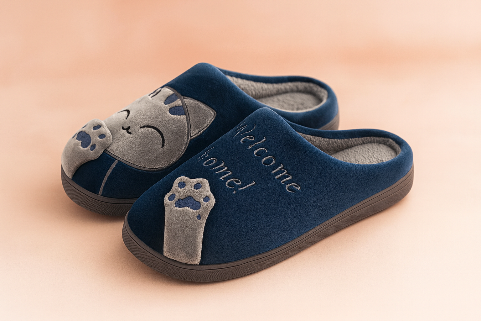 Dame kattetøfler | Bløde, varme og skridsikre vintertøfler 2