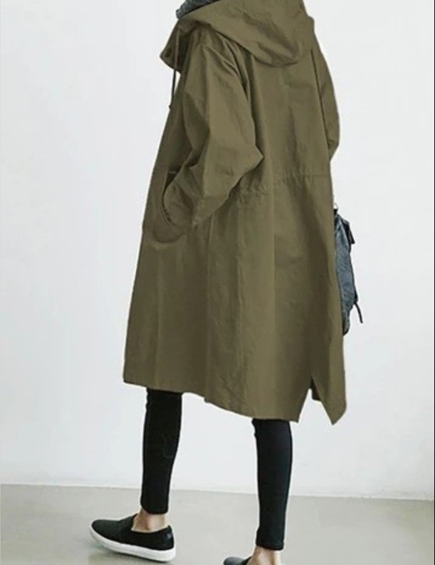 Dame regnjakke | Med knaplukning foran 7