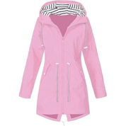 Dame vindtæt regnjakke med hætte | Langærmet 3