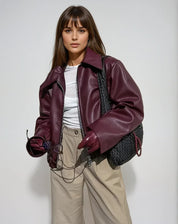 Dame vintage rød jakke | Med lynlås 1