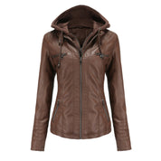 Dame vinterjakke med hætte | lynlås 3