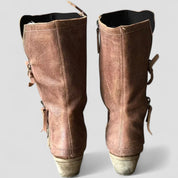 Dame vinterstøvler med lynlås og hæl til mellemlang læggen 3