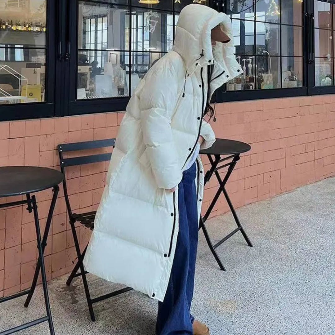 Damen Gemütlicher Winter Longer Puffer hættejakker | Varmt 1