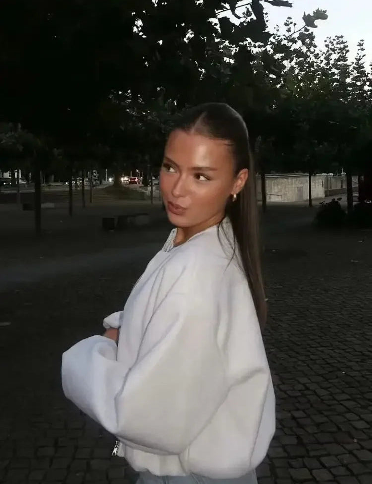 Dameovergangsjakke med rund hals | Langærmet 1