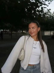 Dameovergangsjakke med rund hals | Langærmet 2