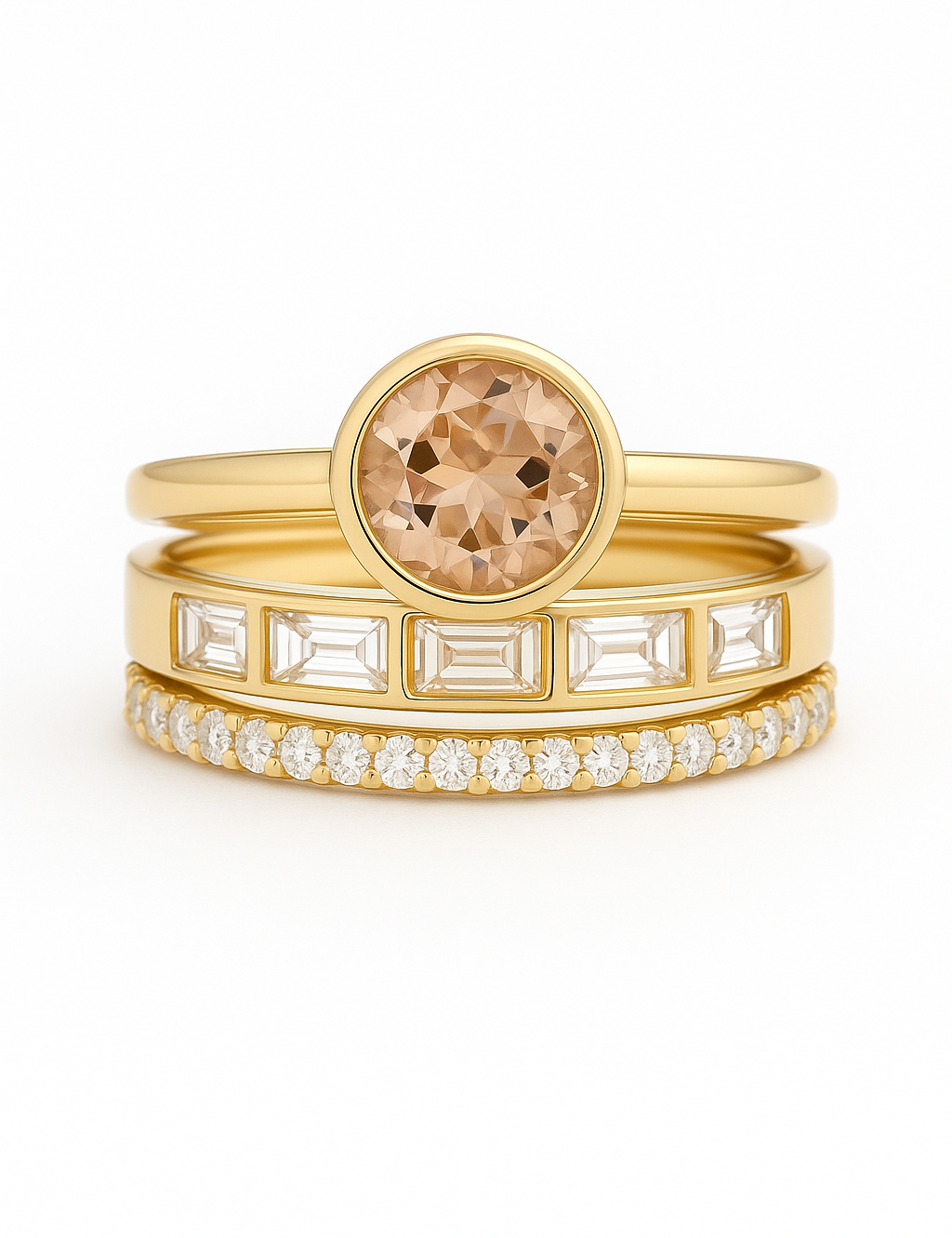 Damering med krystalindsats - Elegant gulddesign 0