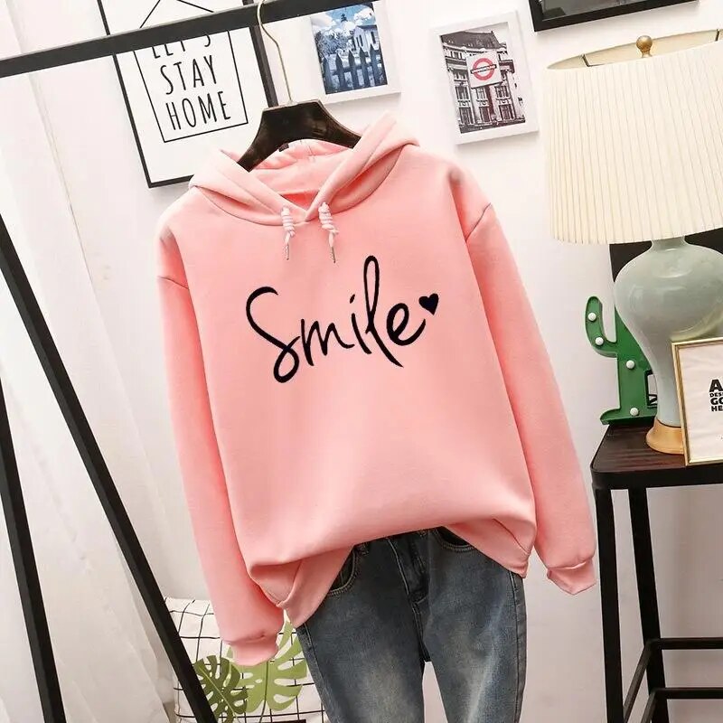 Dames hoodie met lange mouwen en print | Warm 1