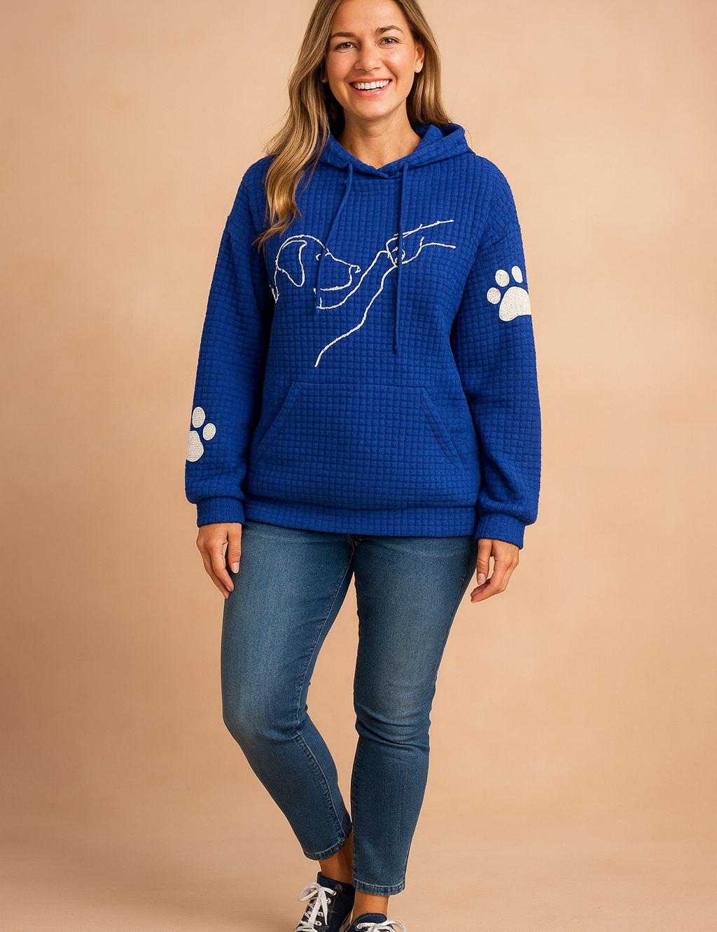 Damesweatshirt med hunde og poter til dyreelskere 0