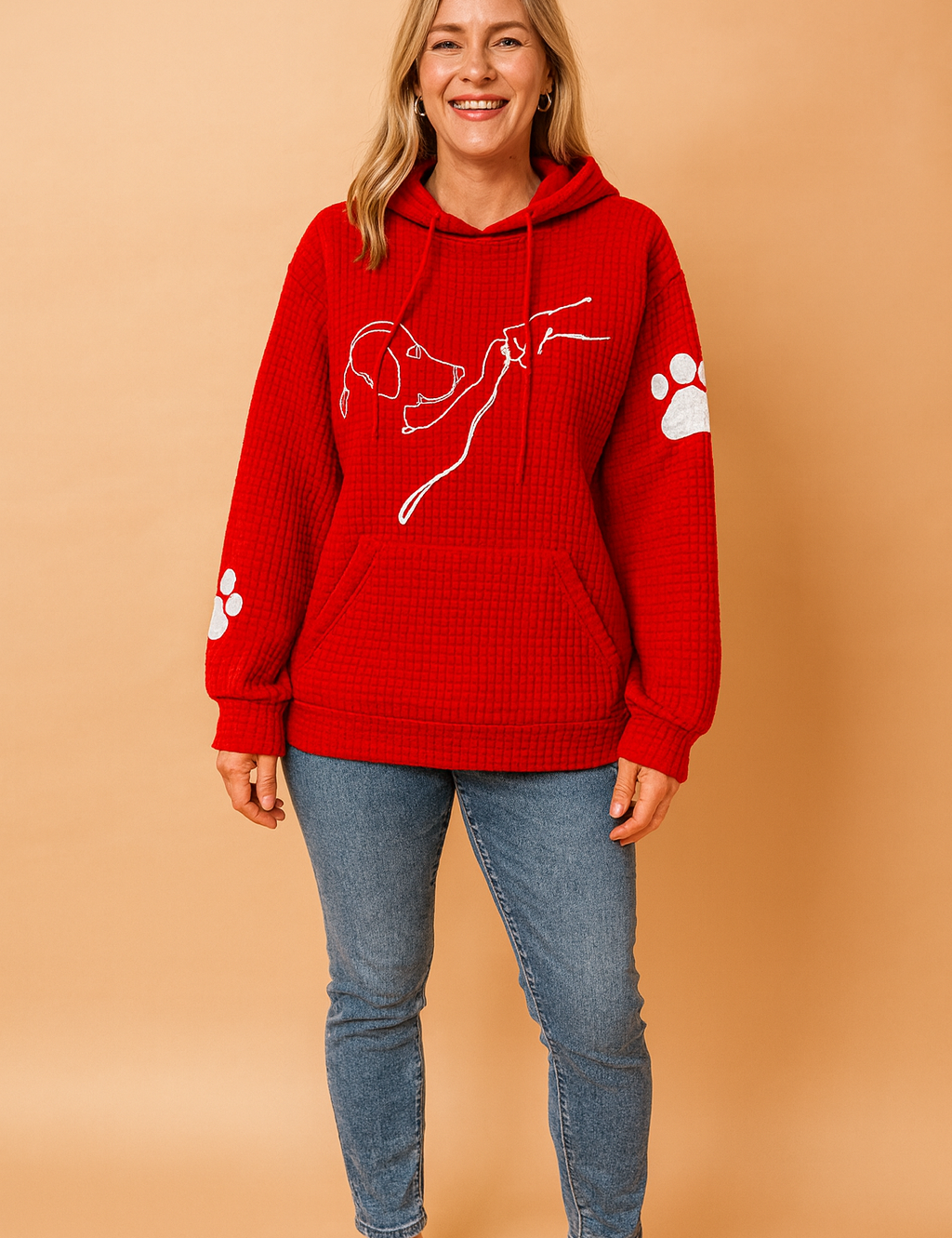 Damesweatshirt med hunde og poter til dyreelskere 1