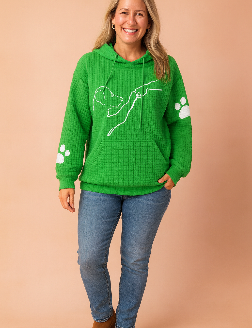 Damesweatshirt med hunde og poter til dyreelskere 2