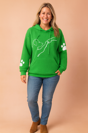 Damesweatshirt med hunde og poter til dyreelskere 2