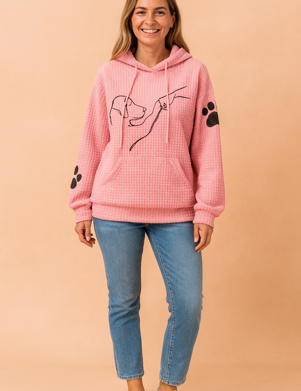 Damesweatshirt med hunde og poter til dyreelskere 3