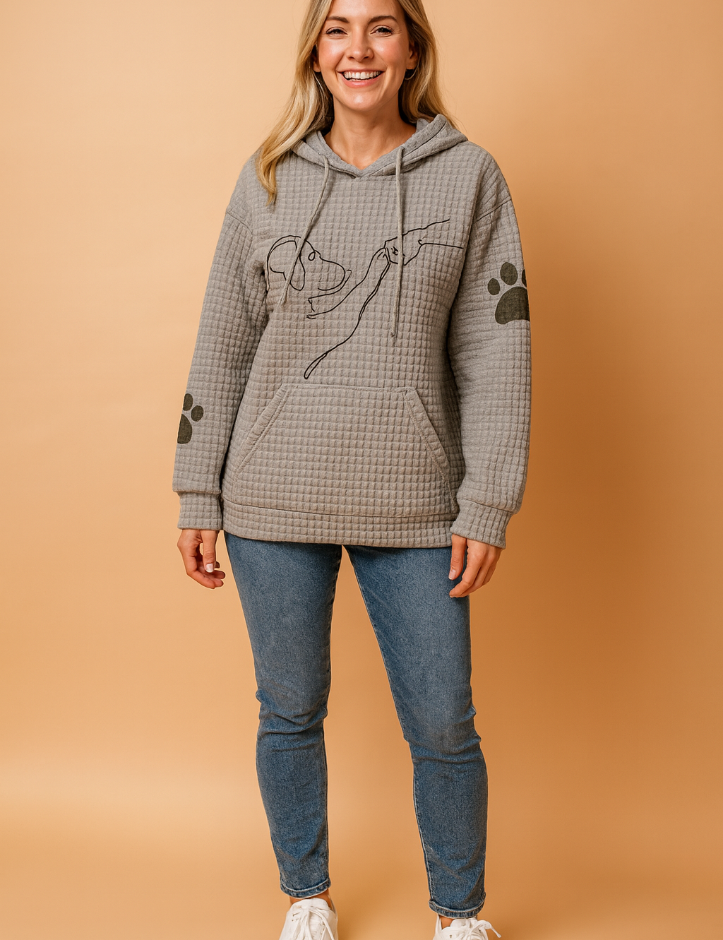 Damesweatshirt med hunde og poter til dyreelskere 4