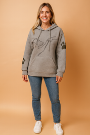 Damesweatshirt med hunde og poter til dyreelskere 4