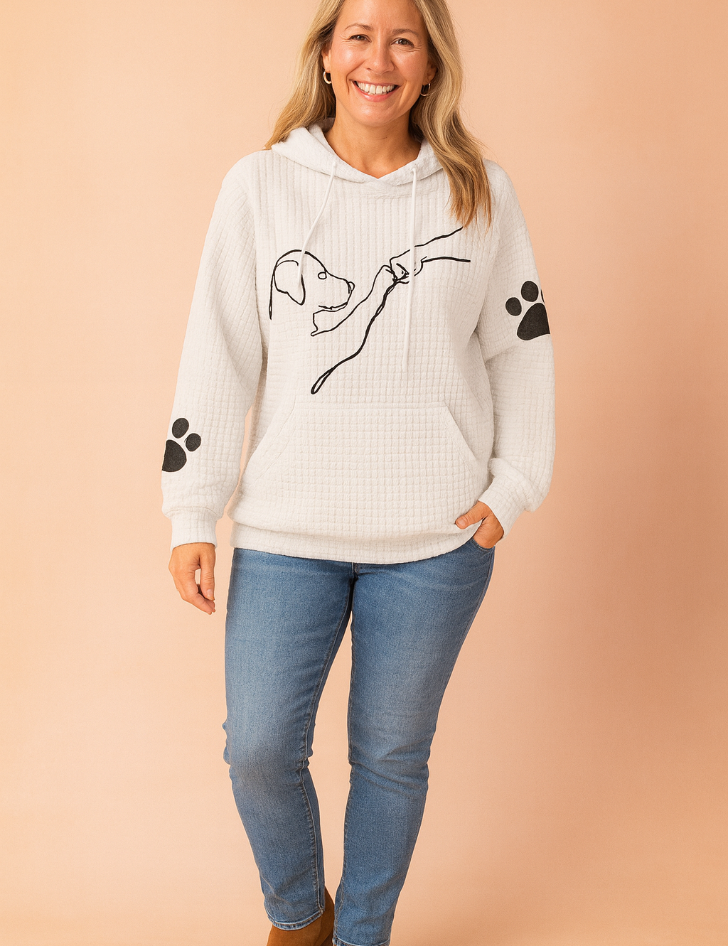 Damesweatshirt med hunde og poter til dyreelskere 5