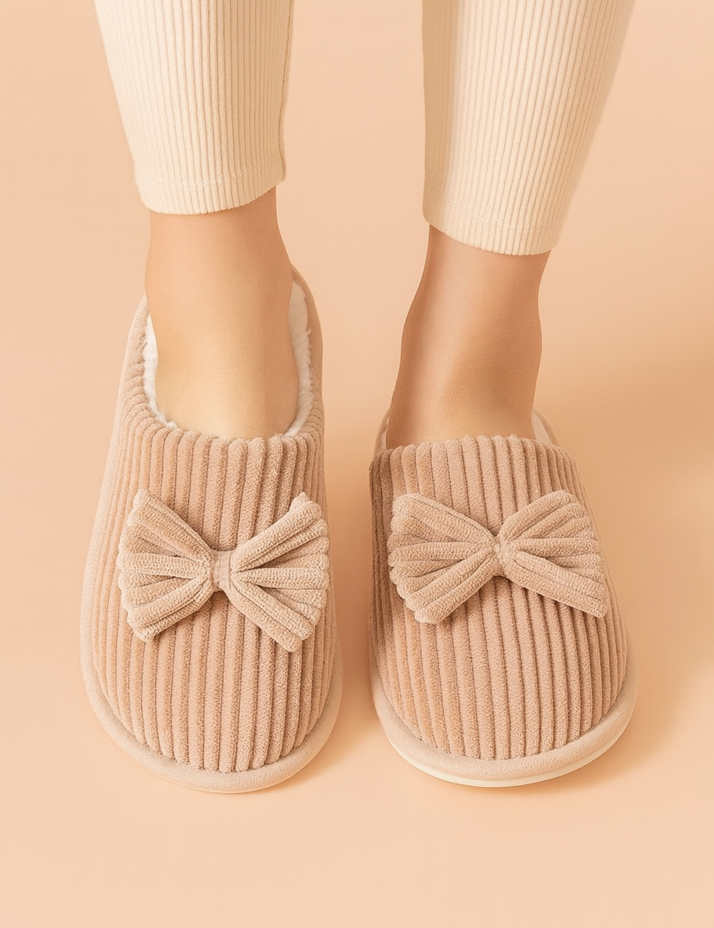 Dametøfler med sløjfe | Varme, bløde og behagelige hjemmesko 0