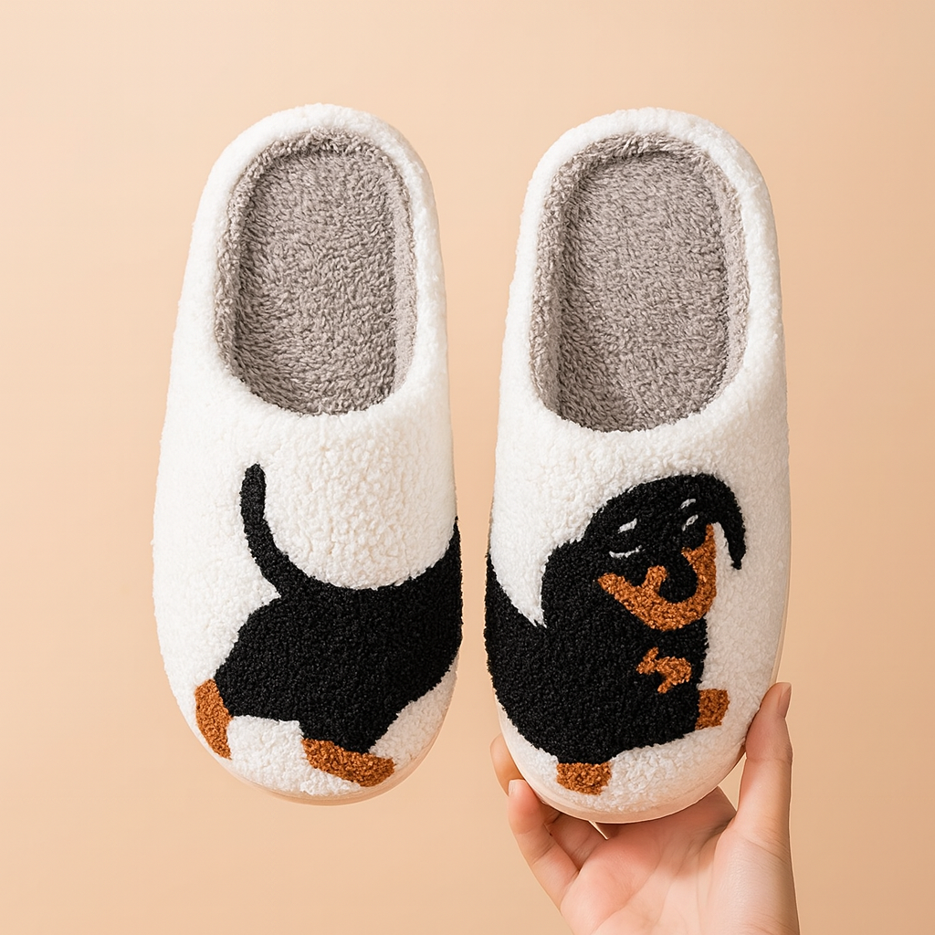 Dametøfler til gravhunde | Varme, bløde og behagelige hjemmesko 1