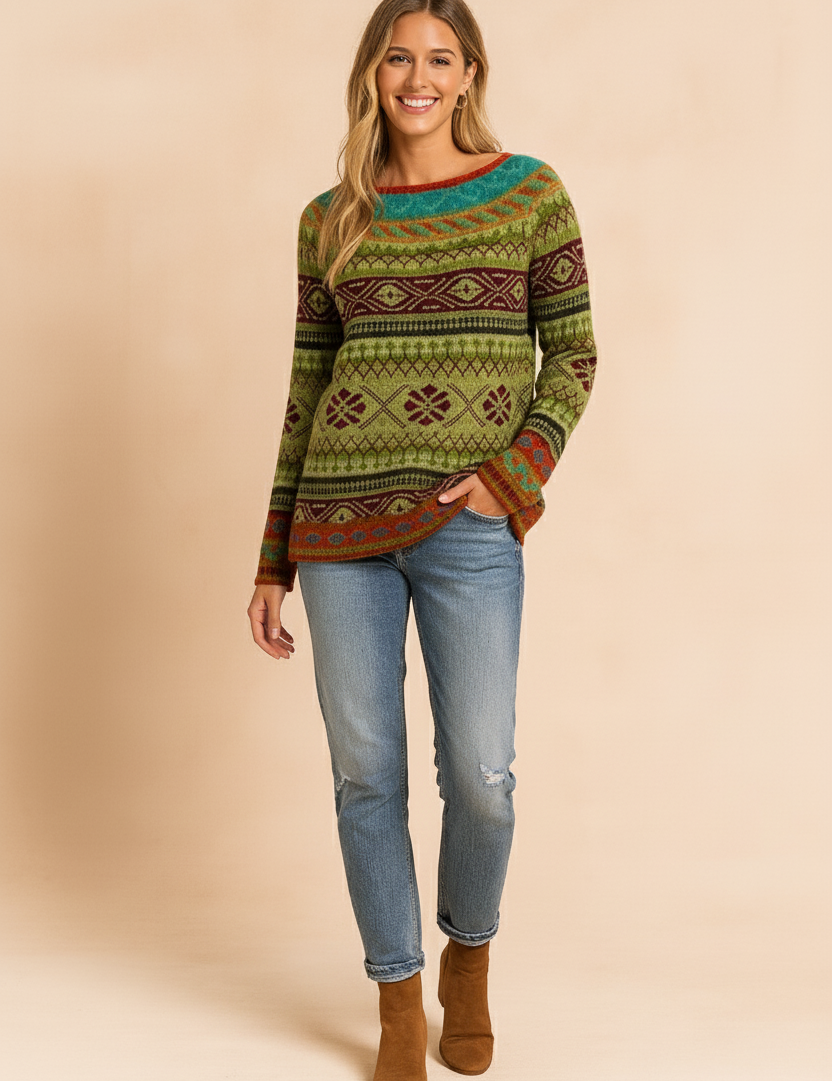 Dametrøje med et markant print 1