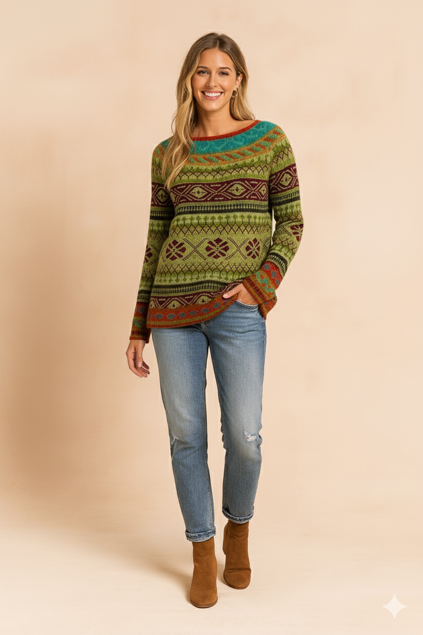 Dametrøje med et markant print 1