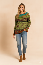 Dametrøje med et markant print 1