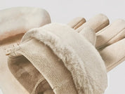 Damevinterhandsker i plys – lyserøde vanter med touchskærm og smart design med fuld finger til varmt, vindtæt og stilfuldt udendørstøj 5