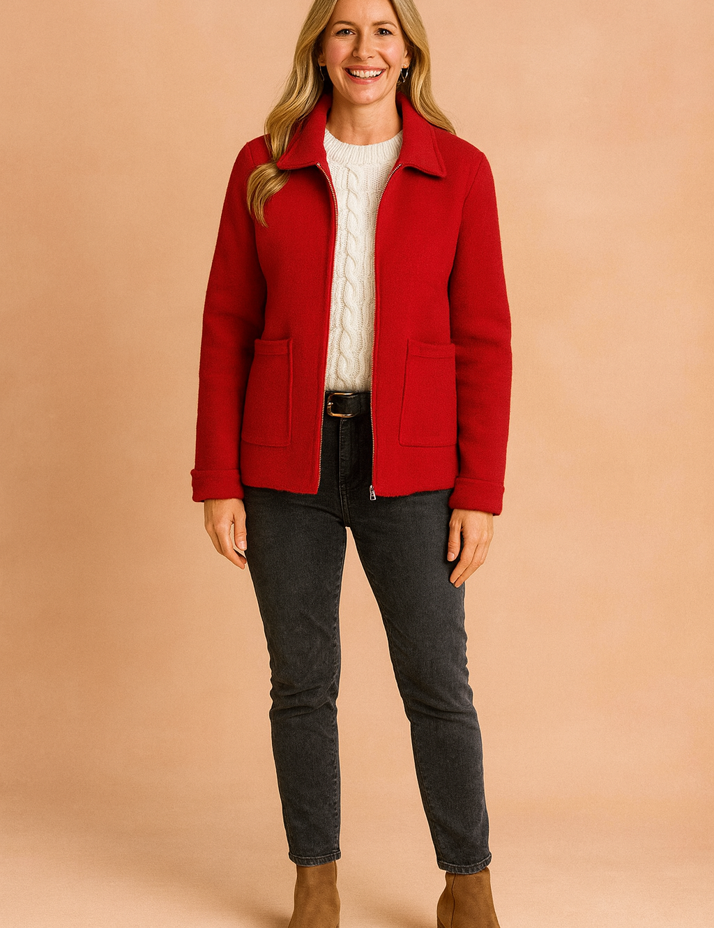 Debbie | Cropped Jakke med Lynlås og Lommer 0