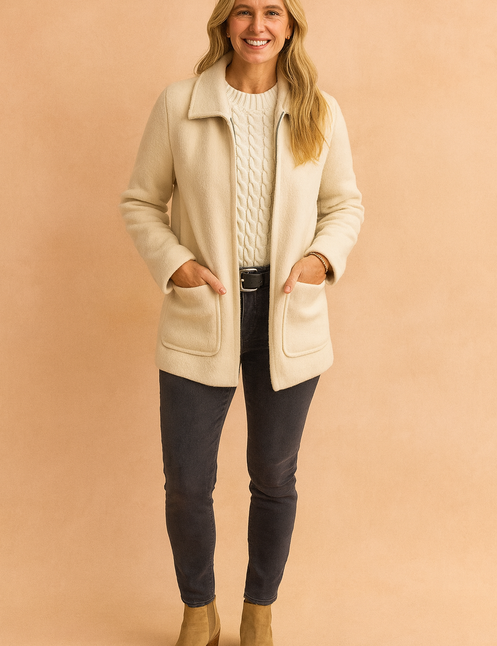 Debbie | Cropped Jakke med Lynlås og Lommer 1