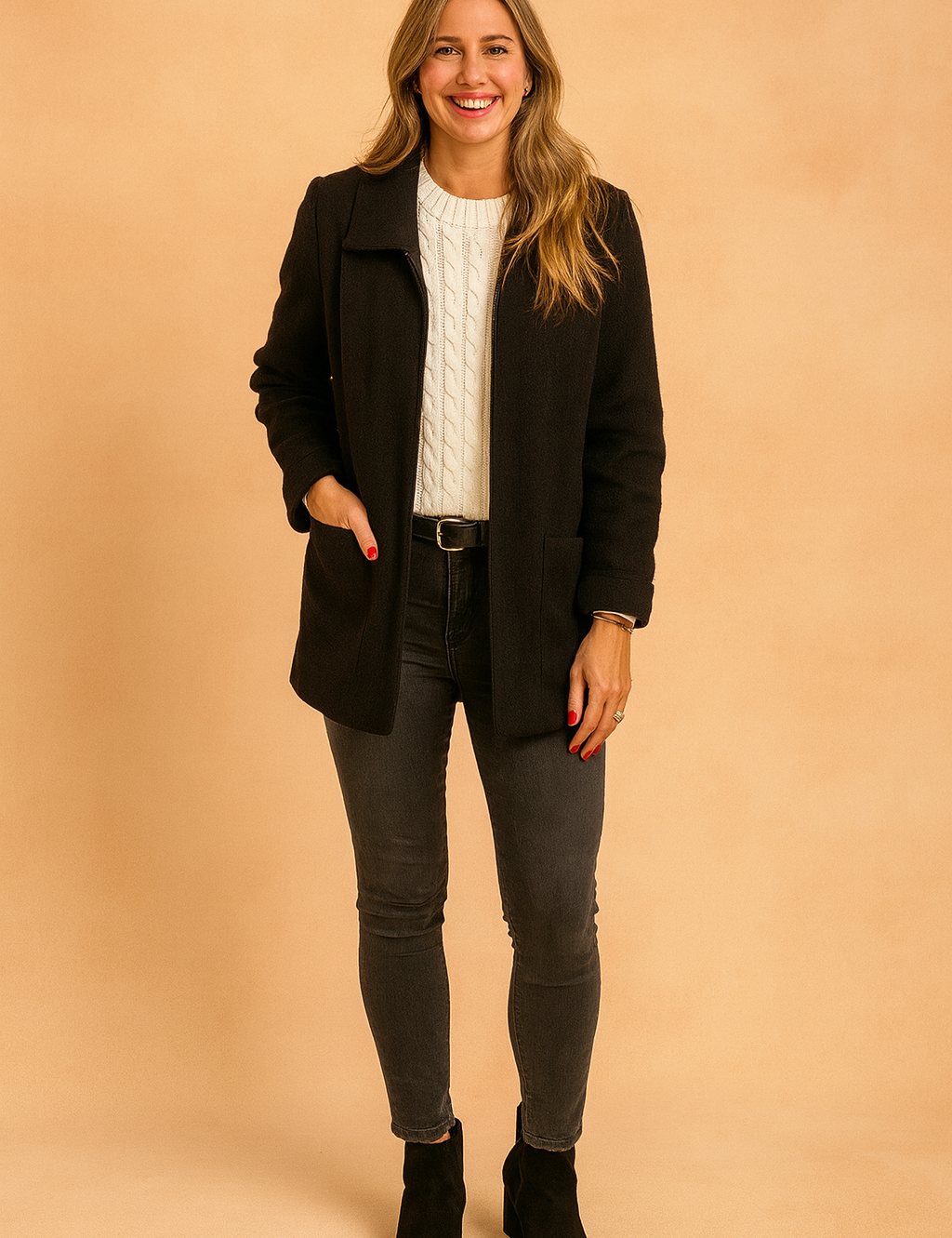 Debbie | Cropped Jakke med Lynlås og Lommer 2