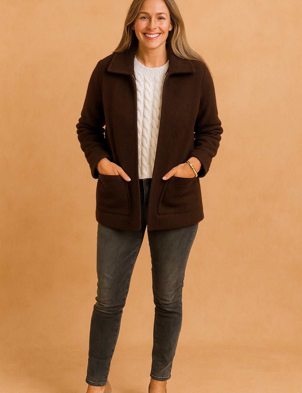 Debbie | Cropped Jakke med Lynlås og Lommer 3