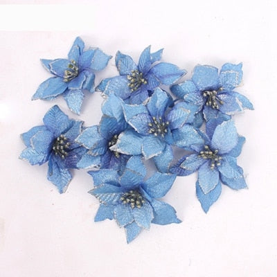 Dekorative juletræsblomster sæt 3