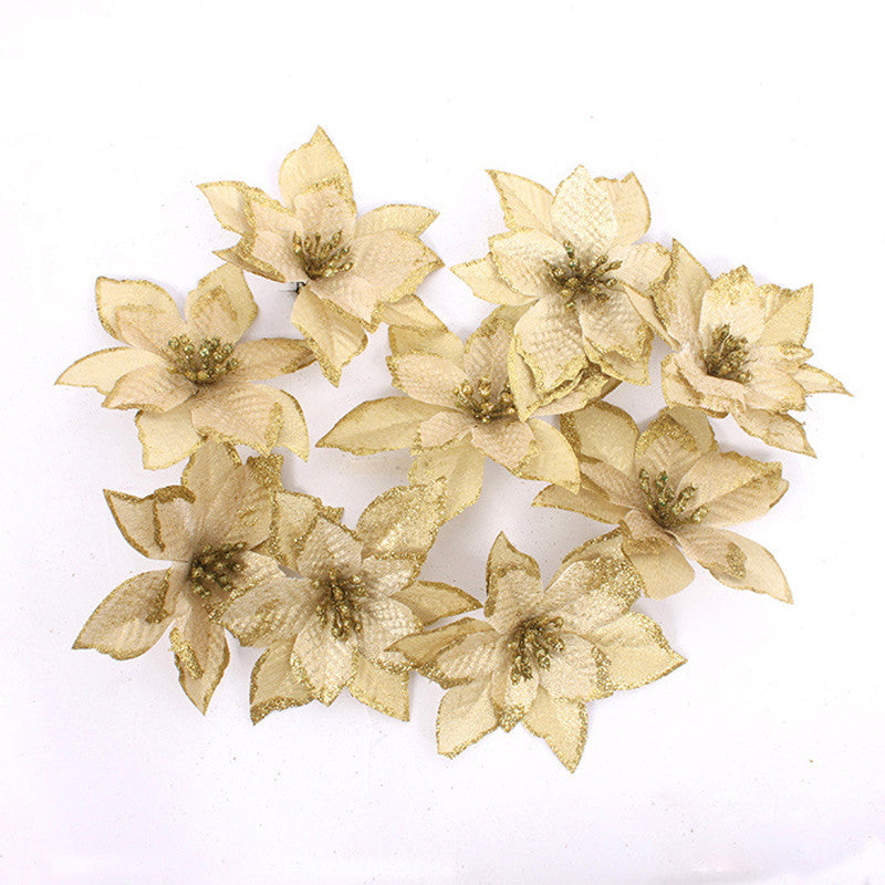 Dekorative juletræsblomster sæt 6