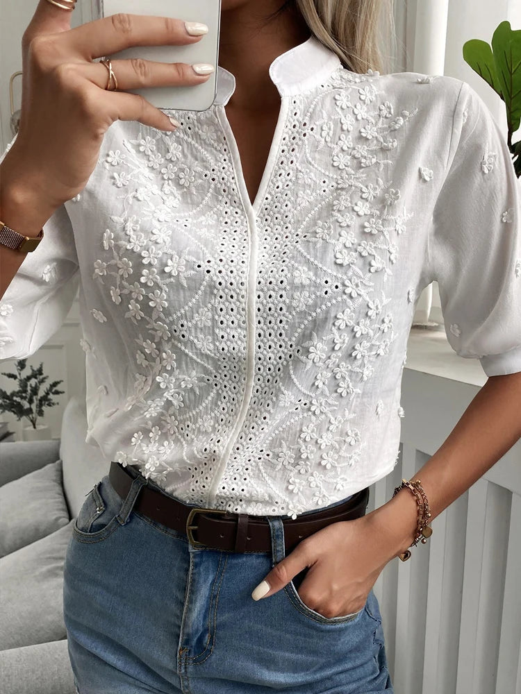 Dianthe | Bluse V-Hals Chic