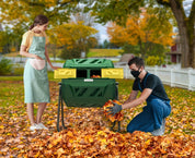 Dobbeltkammerkompostbeholder – 43-gallon effektiv roterende affaldsblander med handsker, ideel til miljøvenlig havearbejde og køkkengenbrug 5