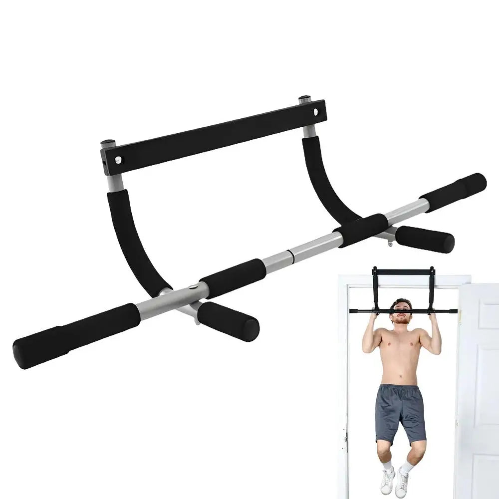 Døråbnings pull-up stang til hjemmegym – Indendørs body trainer til full body fitness, let ophængbar stang med skumgreb og robust design 4