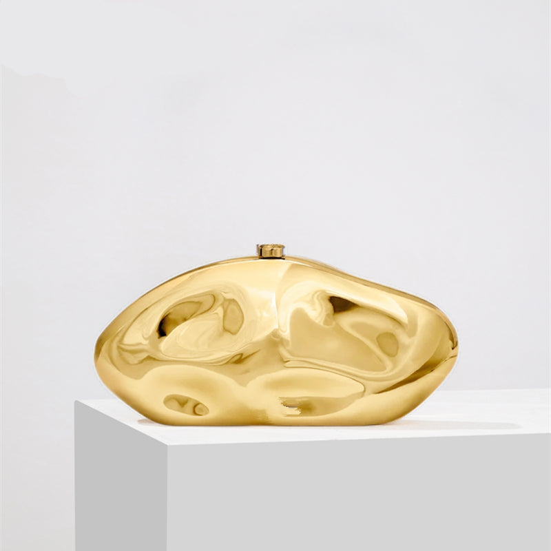 Elegant, struktureret clutch til kvinder i guldfarvet luksus 0