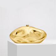 Elegant, struktureret clutch til kvinder i guldfarvet luksus 0