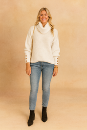 Elegant og varm dametrøje med rullekrave 0