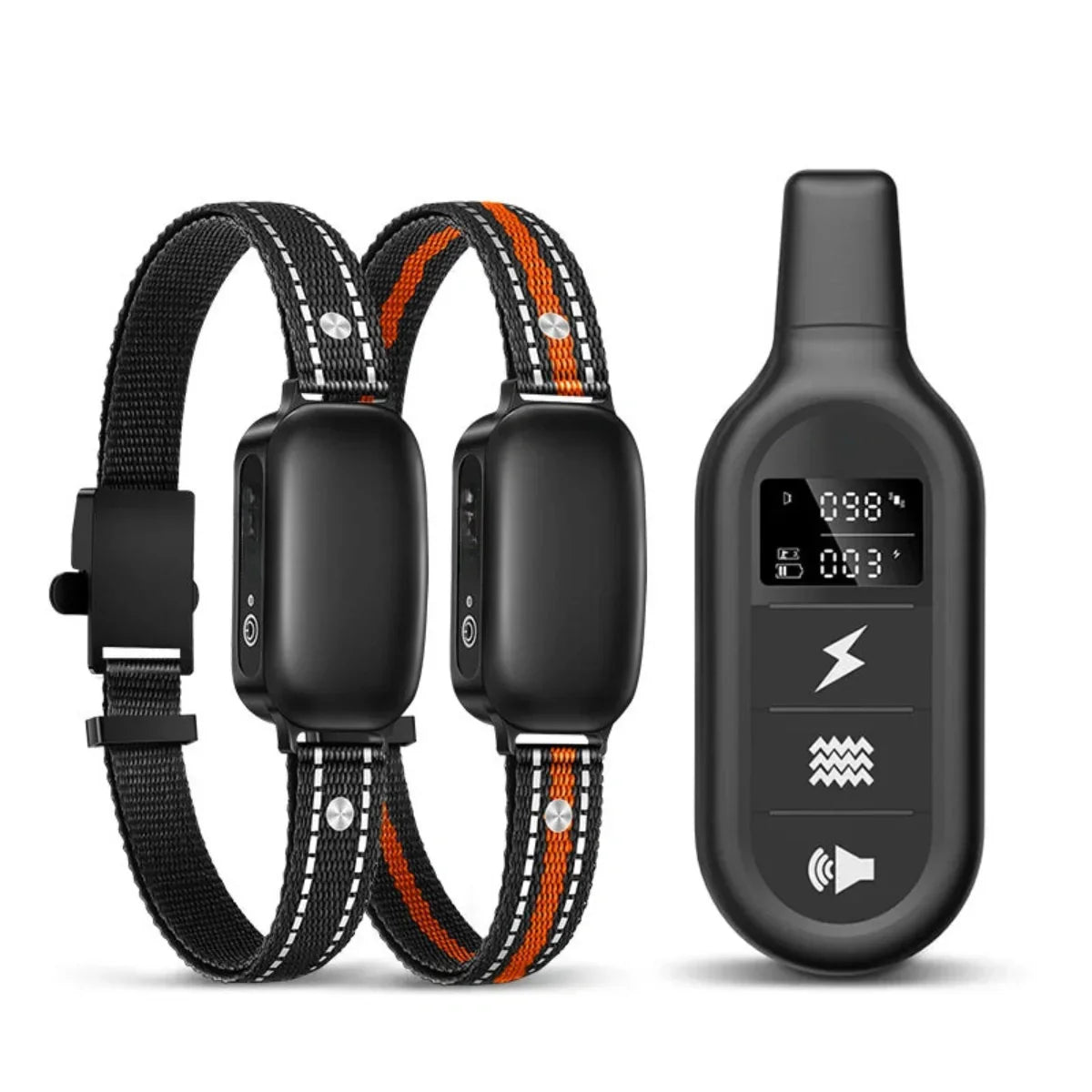 Elektrisk hundetræningshalsbånd med fjernbetjening, vandtæt, 16 justerbare stødniveauer, 1000 m rækkevidde, bip- og vibrationstilstande 1