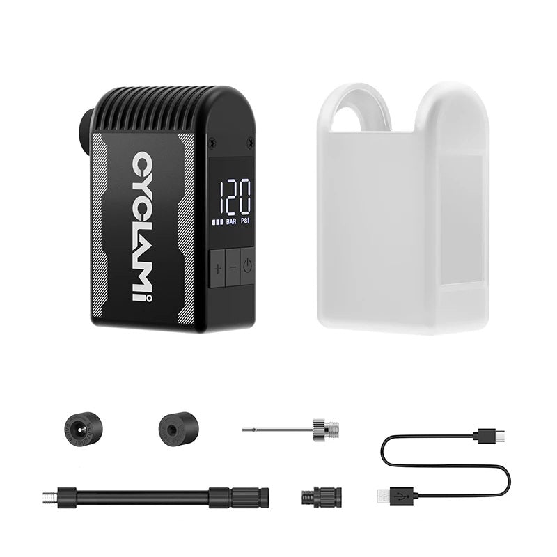 Elektrisk luftpumpe – 120 PSI ledningsfri mini-pumpe til cykeldæk, kompatibel med Presta- og Schrader-ventiler, kompakt og effektiv 0