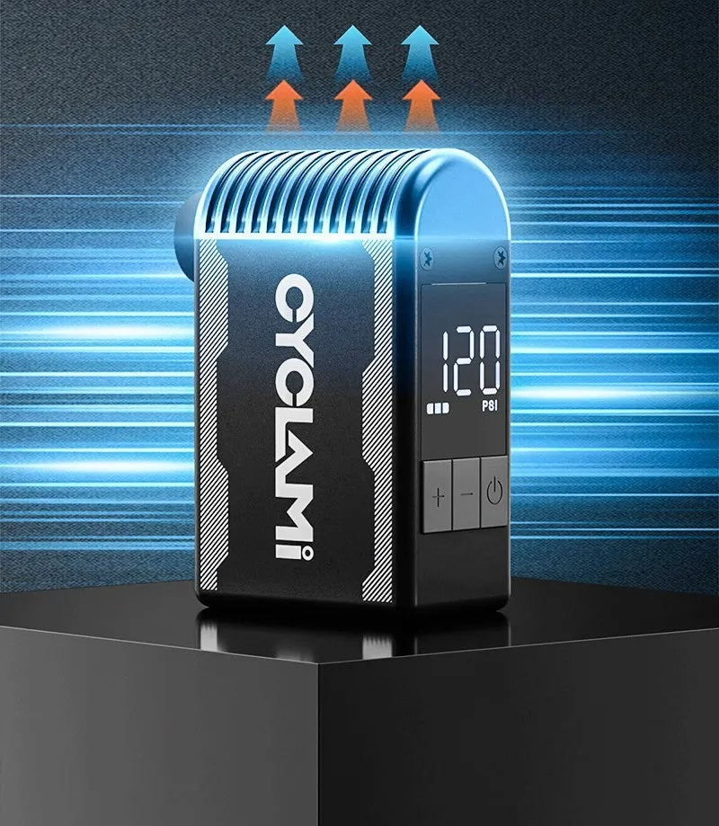 Elektrisk luftpumpe – 120 PSI ledningsfri mini-pumpe til cykeldæk, kompatibel med Presta- og Schrader-ventiler, kompakt og effektiv 3