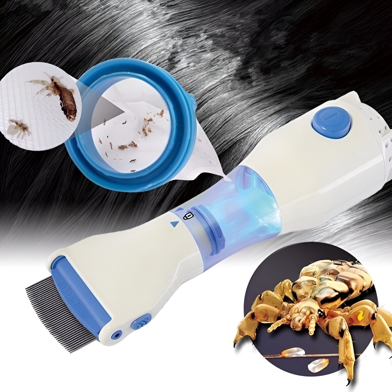 Elektrisk lusekam Lusefjerner - ægte - fri og sikker - loppe 1