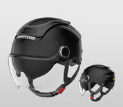 Elektrisk motorcykelhjelm – Åben sommerscooterhjelm med dobbelt linse til mænd og kvinder, åndbar jet-stil med vindbeskyttelse 4